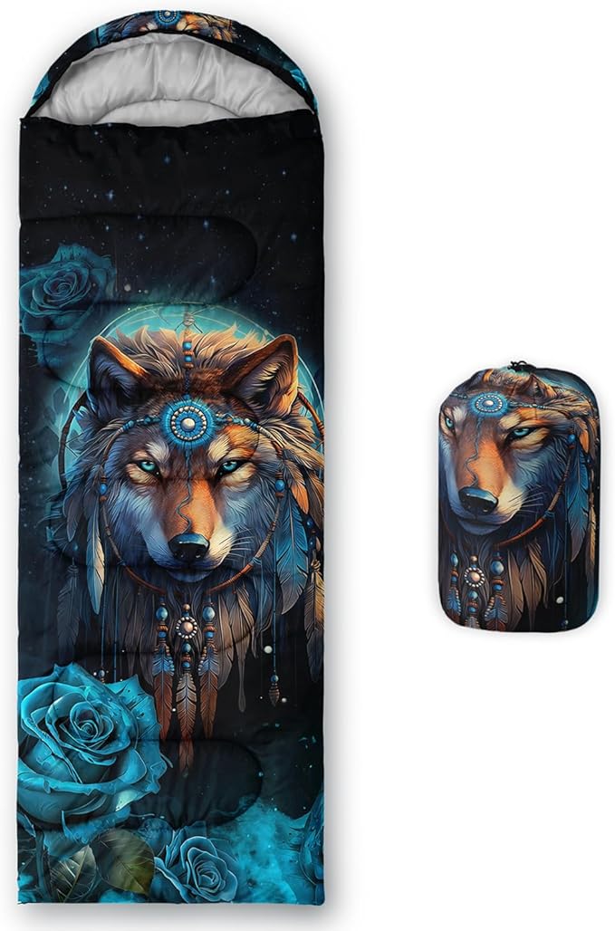 HOSIMA Dear Hunting Pattern Cold Weather Sleeping Bags for Adults,Black Light Weight Sleeping Bags for Kids Adults,WaterProof Sleeping Bags for Outdoors Hiking.