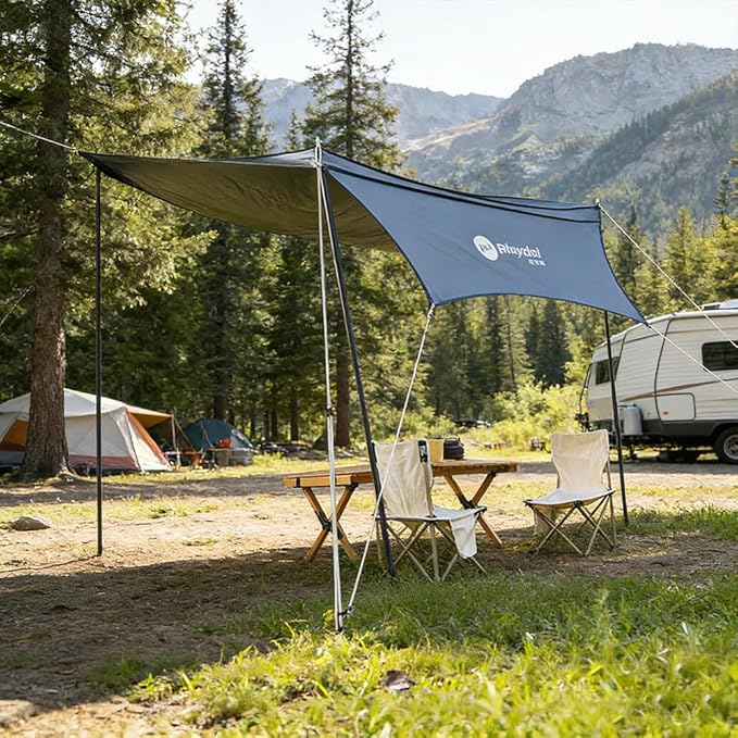 PlayDo Air Tents for Camping Rooftop Tent Easy Setup Inflatable Roof Tent Blow Up Car Top Tent for Pickup Truck SUV with Strip Light, Ladder, Air Mattress