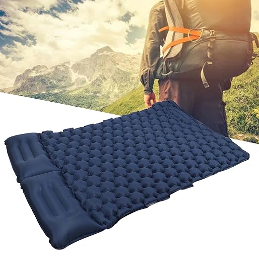 Inflatable Double Camping Mat with Pillow,Double Sleeping Pad, for Couples and Families Quick Inflation Design, Ideal for Outdoor Camping, Hiking, and Backpacking