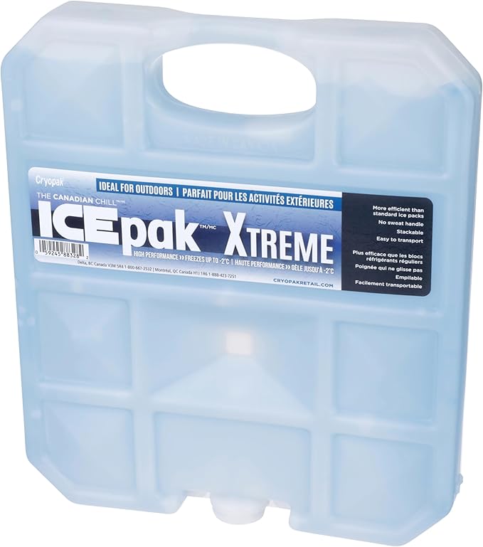 Cryopak ICEpak Extreme Medium Hard Shell Reusable Ice Packs for Coolers and Lunch Box Use, Freezer Safe Gel Design, Medical Grade Cooling, Non-Toxic and BPA Free, Essential Travel Accessories