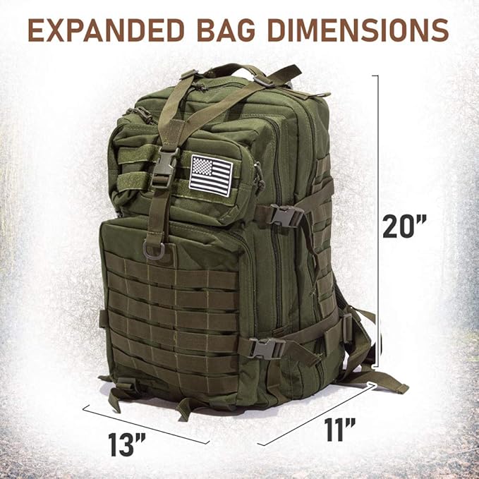 50L Expeditionary Tactical Backpack - Large Molle Bag