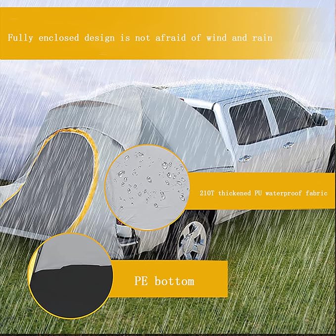 Pickup Truck Tent, Car Tailgate Tent,Waterproof PU2000mm Double Layer Car Bed Camp Tents, for Minivan Outdoor Self-Driving Camping Party Hiking,L