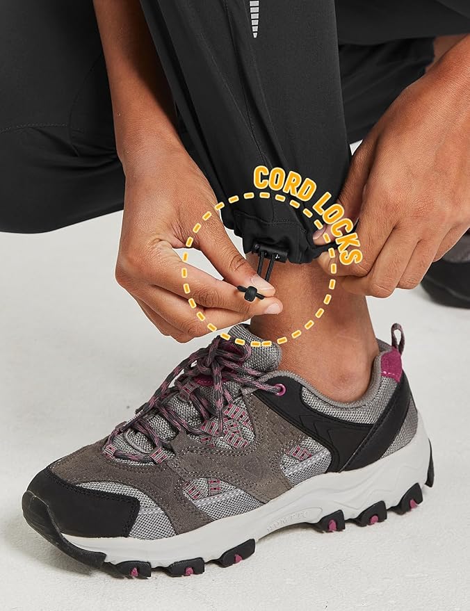 baleaf Women's Hiking Pants Quick Dry Lightweight Water Resistant Elastic Waist Cargo Pants for All Seasons