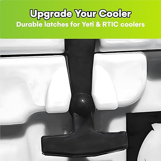 Beast Cooler Accessories 2-Pack Replacement Lid Latches for Yeti and RTIC - Black Rubber, Cooler Latches Replacement for Yeti, RTIC, and More - Hard Handle Grips, 20 Inches