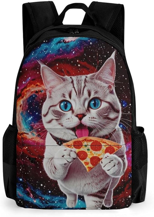 Supdreamc Daypack Backpack Multipurpose Anti-Theft Large Capacity Bookbag, Galaxy Taco Cat Pizza Travel Hiking Camping Rucksack With Adjustable Shoulder Straps