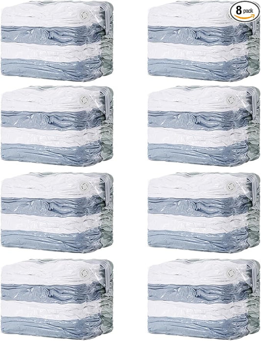TAILI 8 Pack Vacuum Storage Bags Space Saver, Jumbo Cube 31x40x15 Inch, Extra Large Vacuum Sealed Bags for Comforters Blankets, Bedding, Clothes, Duvets, Closet Organization