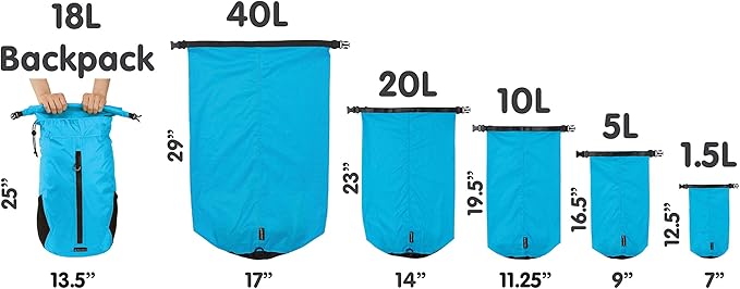 Skog Å Kust LiteSåk 2.0 Waterproof Ultralight Dry Bag | Blue 2.0, 1.5 Liter
