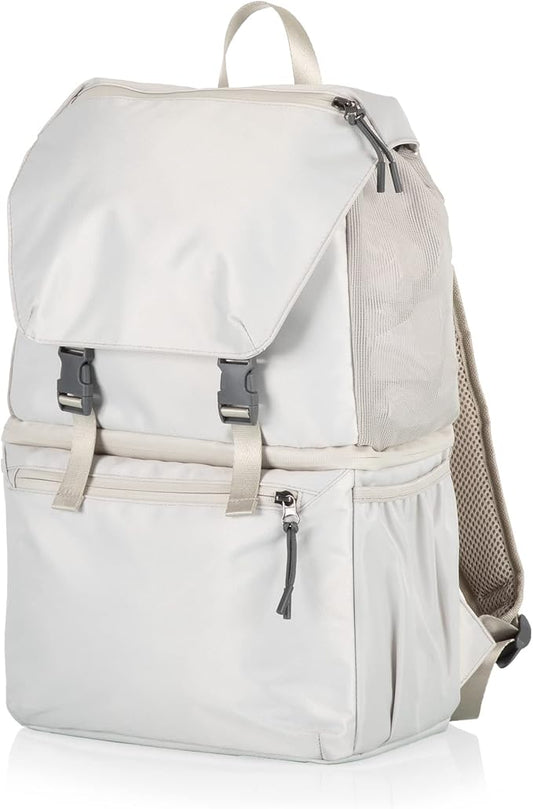 PICNIC TIME Tarana Backpack Cooler, Insulated Leakproof Backpack Made With Recycled Bottles, Portable Ice Chest For Beach, Hiking, Camping, Picnic, Lunch, Travel, Outdoor Adventures (Halo Gray)
