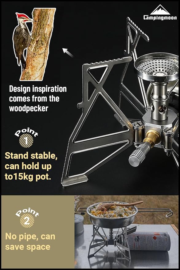 CAMPINGMOON Camping Propane Stove with Extend Hose XD-3F/Z59-CB