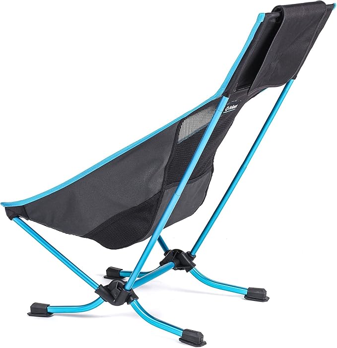 Helinox Beach Chair, 3.18lbs, Lightweight, Lower-Profile, Compact, Collapsible Camping Chair, Black, with Pockets
