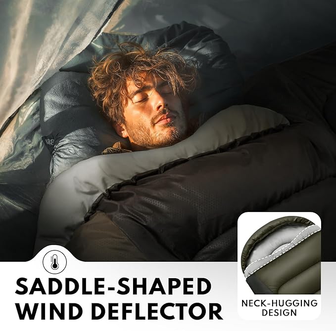 20°F XXL Sleeping Bags for Adults Cold Weather,Camping Sleeping Bag with Compression Sack for Winter Hiking, Hunting,Traveling