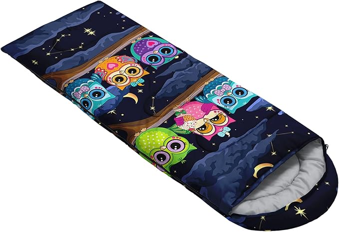 AILONEN Girls Pink Camping Sleeping Bags,Lightweight & Waterproof,3 Season Warm & Cool Weather,Cute Bow Duck Print Sleeping Bags for Kids,Girls,Adults Travelling,Outdoors