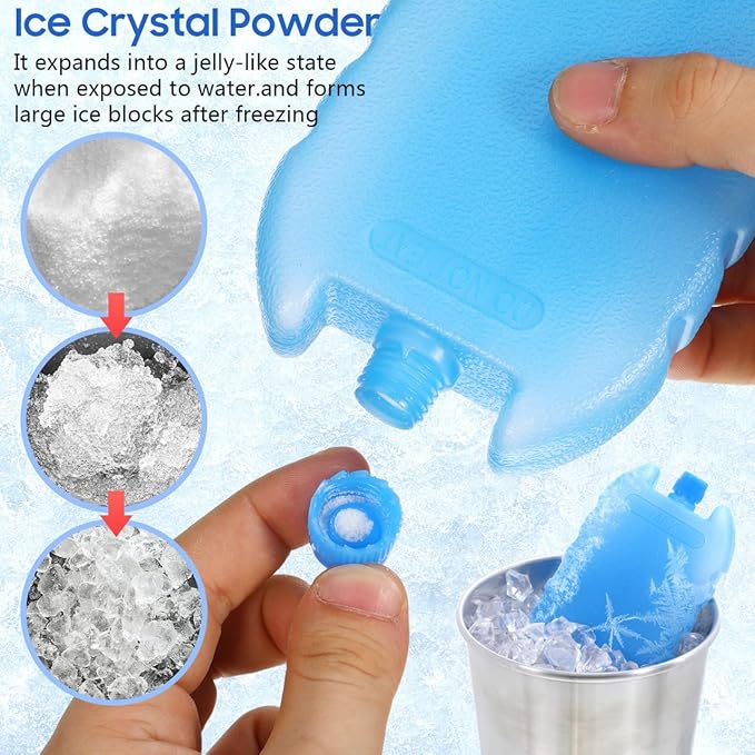 Homoyoyo Temperature Reduction Air Cooler Ice Crystal Box Pack Reusable Cold Packs for Office Home Travel