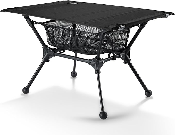 ONETIGRIS Dipper Camping Table, Lightweight Portable Folding Table with Mesh Storage Net, High/Low Options, Ideal for Camping, Hiking, Tailgating, Beach, Picnic, Travel, Backyard