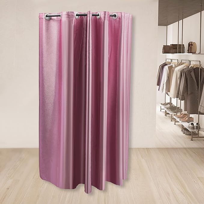U-Dressing Room Privacy Protection Changing Room Divider, Clothing Store Fitting Room, Boutique Dressing Room, Curtain Divider (U-Shaped-Pink)
