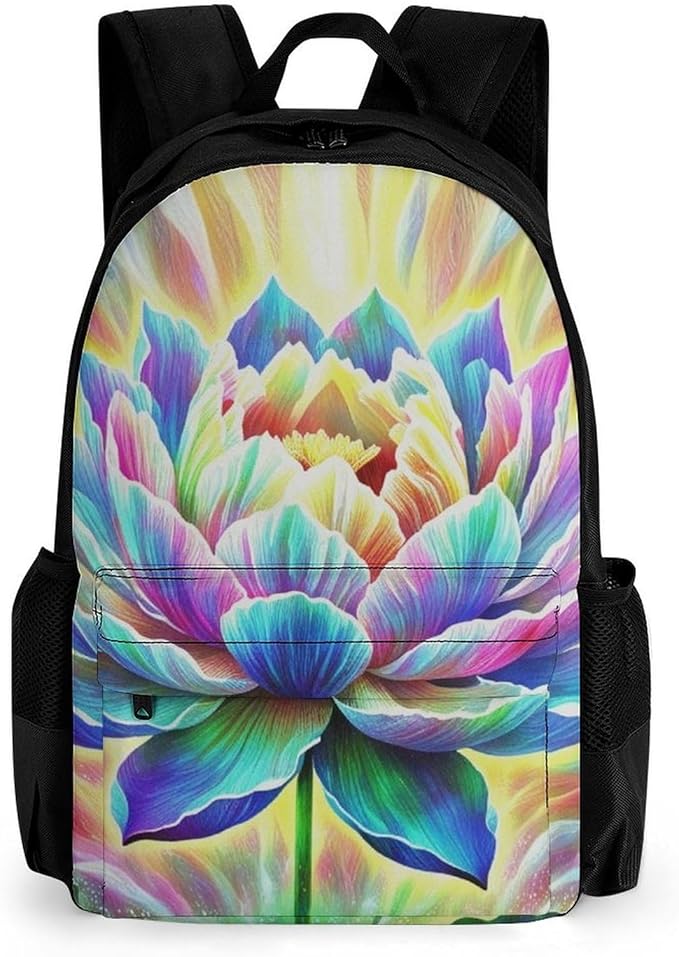 Lightweight Rucksacks for Climbing Outdoors Walking Cycling, Large Capacity Anti-Theft Multipurpose Carry On Bag, Healing Poppy Flower Camping Outdoor Backpack