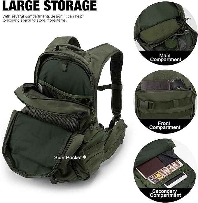 Mardingtop Tactical Molle Backpack for Men- 18L/28L EDC Hiking & Motorcycle Backpack