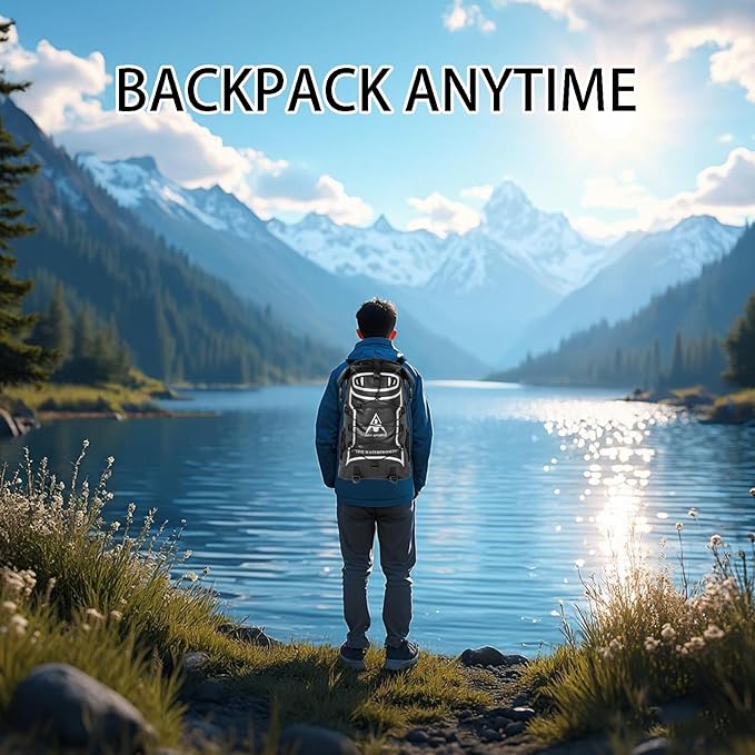 Oak-Sports Dry Bag Waterproof Backpack 5L/10L/20L, Roll Top Lightweight Beach Bag with Double Zipper Seal for Swimming, Kayaking, Hiking, Boating, Adjustable Shoulder Strap