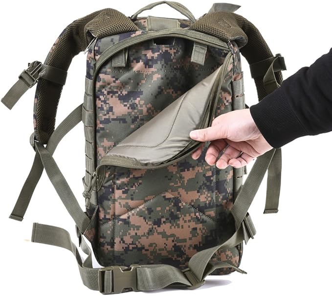 REEBOW GEAR Military Tactical Backpack for Men Large 34L Army 3 Day Assault Pack Molle Bag Backpacks (34L, Woodland Camouflage)