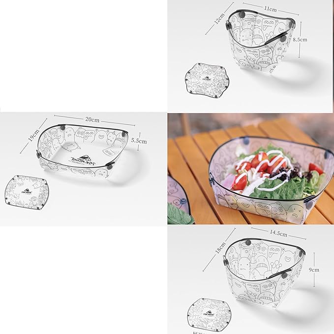 Collapsible Bowl Plate Set, Portable Camping Tableware, Food Grade Material Free Folding Plate for Outdoor Games, Family Gatherings, Business Trips