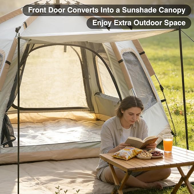 Instant Tent Person - Automatic Pop Up Camping Tent/Silver Coating UV Protection, Waterproof Portable for Backpacking & Camping with Carring Bag(Easy Setup & Fold)