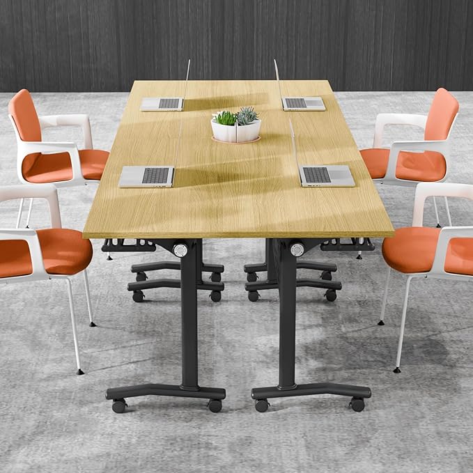 61 INCH Quick-Fold Conference Table – Compact Training Desk with Reinforced Legs, Ideal for Office, Seminar, and Workshop Environments