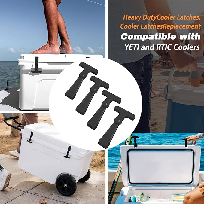 4 Pack Heavy Duty Cooler Latches Compatible with YETI RTIC Coolers