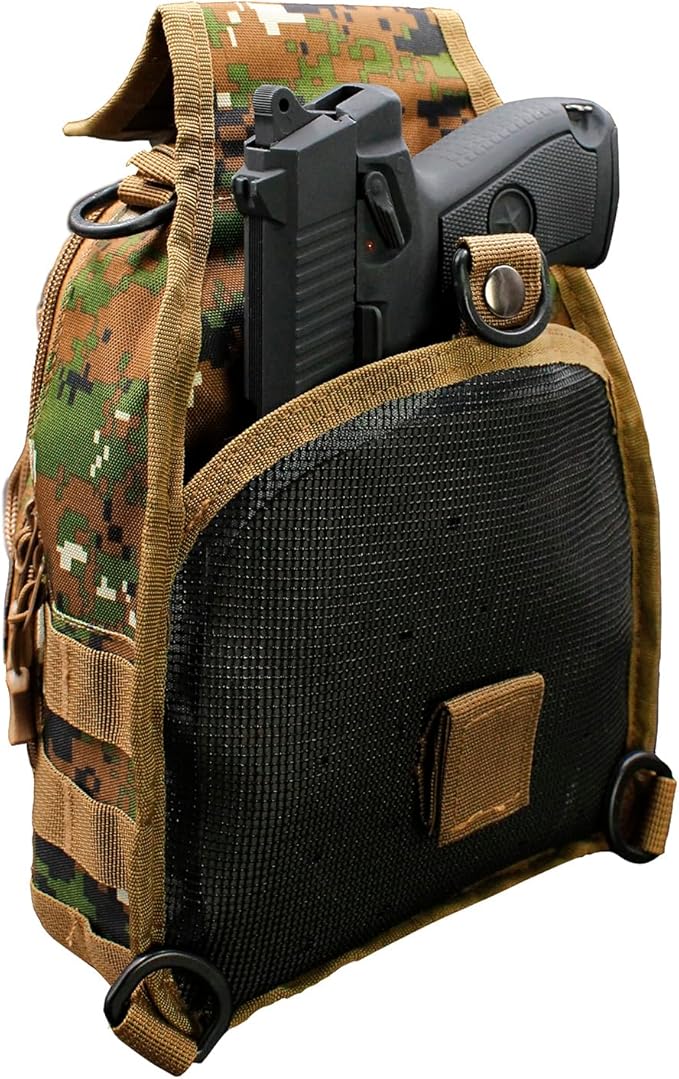 Viriber Tactical Backpack, Waterproof Military Cross-body Molle Sling Shoulder Backpack Chest Bag for Outdoor Every Day Carry Camouflage A