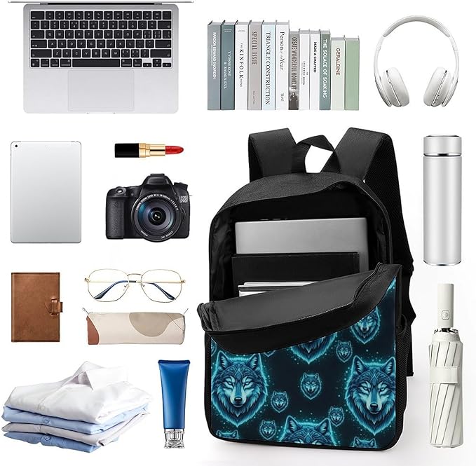 Convenient Anti-Theft Dual Shoulder Bag for Biking and Hiking Adventures, Blue Wolf, Travel Hiking Daypack