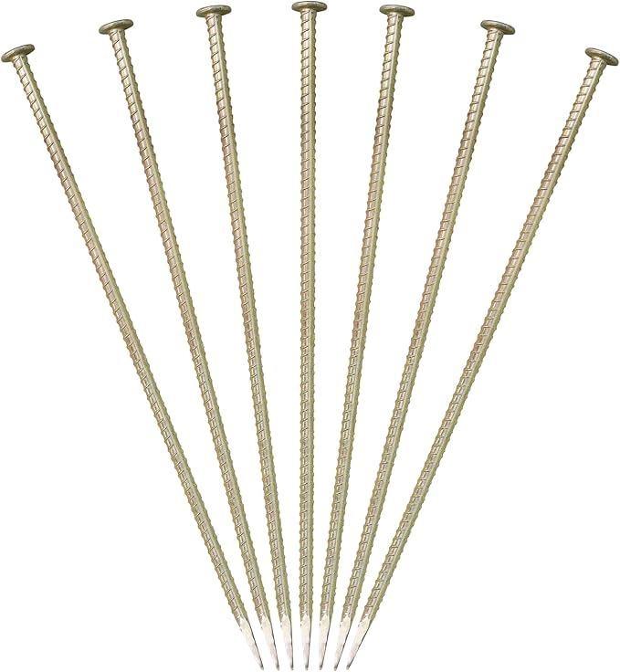 23-Inch Long Rebar Stakes - 1/2 Inch Diameter Heavy Duty Galvanized Steel Ground Asphalt Anchors for Speed Bump, Wheel Stop, Tent and More (20 Pack)