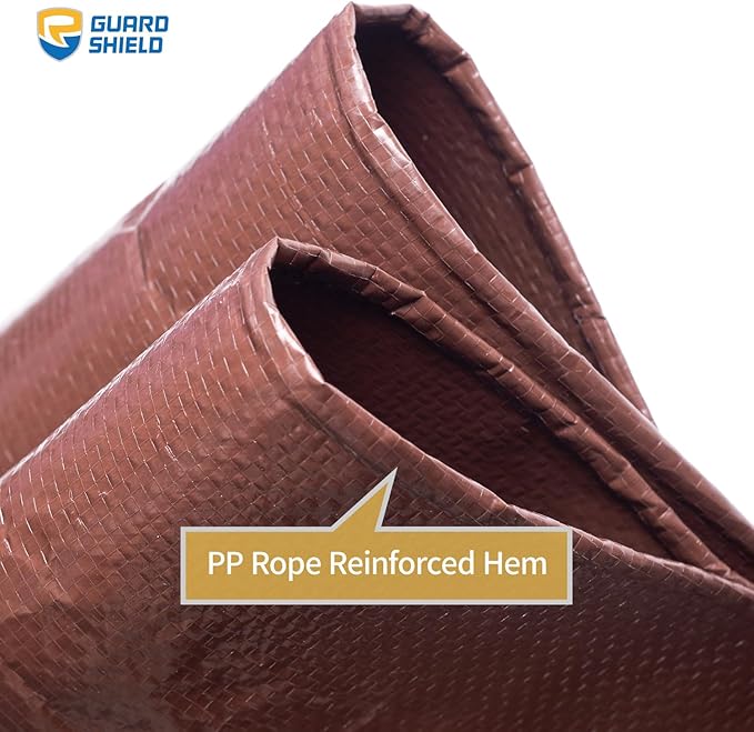 GUARD SHIELD Tarp 16x20 Feet Waterproof Brown/Silver Tarps 8Mil Multi Purpose UV Resistant Cover for Outdoor,Camping,Tent,Boats