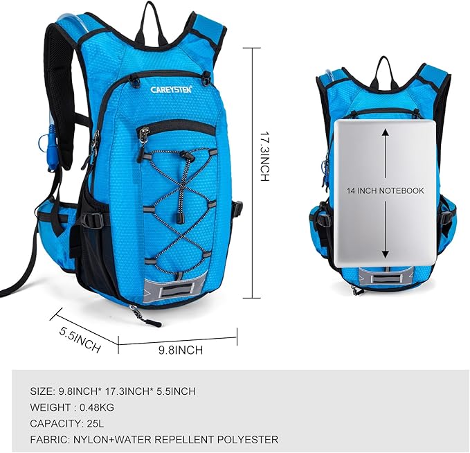 Hydration Backpack Cycling Backpack Women Running Backpack Water Backpack for Hiking Biking Backpack for Men Equipped with 2L Water Bag