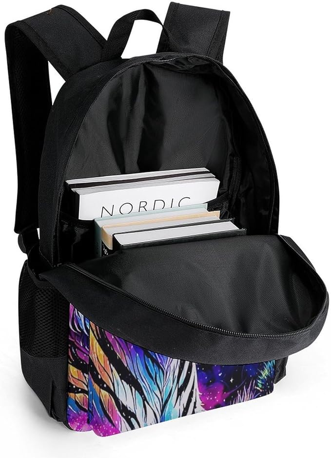 Supdreamc Rucksack Multipurpose Anti-Theft Big Capacity Shoulder Bag, Cool Tiger Universe Surreal Style Art Travel Hiking Camping Rucksack With Side Pockets
