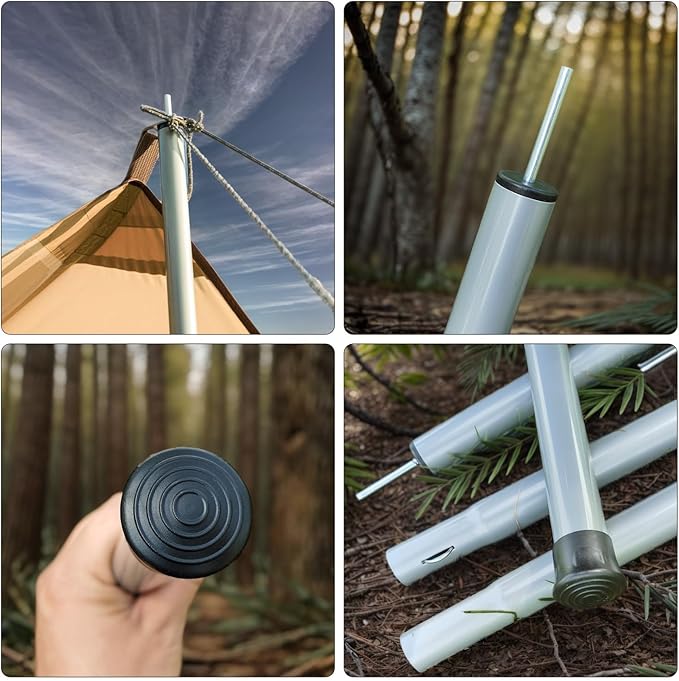 Camping Tarp Poles Tent Poles Adjustable for Tarp Canopy Awning Beach Shade (Dia 1.0"/Length 86.6")