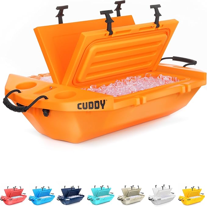 CUDDY Floating Cooler and Dry Storage Vessel for Land & Water – 40QT– Great for River, Beach, Kayak, Pool, & Lake - Multiple Color Options