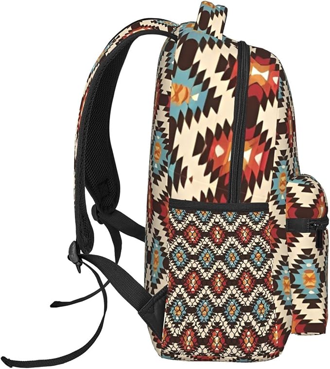 Rucksacks Multipurpose Anti-Theft Big Capacity Bookbag, American Native Pattern Travel Hiking Camping Rucksack With Padded Straps