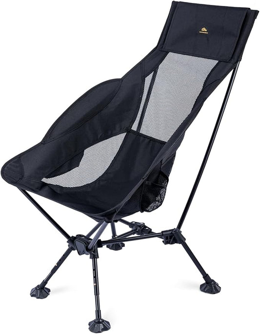 iClimb Ultralight Compact Camping Folding Beach Chair with Anti-Sinking Large Feet