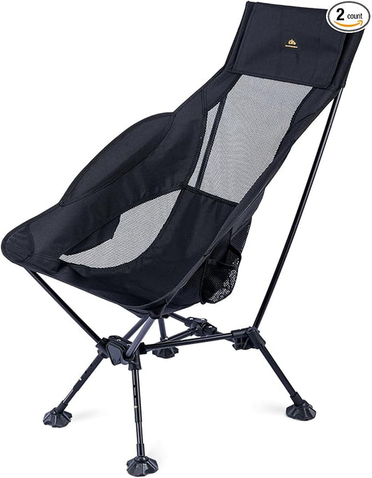 iClimb Ultralight Compact Camping Folding Beach Chair with Anti-Sinking Large Feet