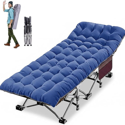 ABORON Camping Cot for Adults, Folding Sleeping Cot with Mattress, 500 lb Capacity Heavy Duty Outdoor Folding Sleeping Bed, Portable Cot Bed for Camping, Indoor Guest Use, Home & Travel