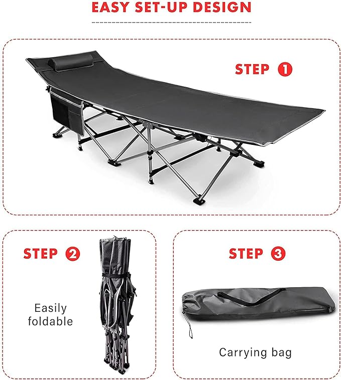 VaygWay Foldable Outdoor Camping Cot and Cot Pad Mattress- Soft Comfortable Lightweight Thick Cotton Sleeping Cot- Portable Hiking, Traveling, Backpacking Waterproof Bottom Pad- 2Pk