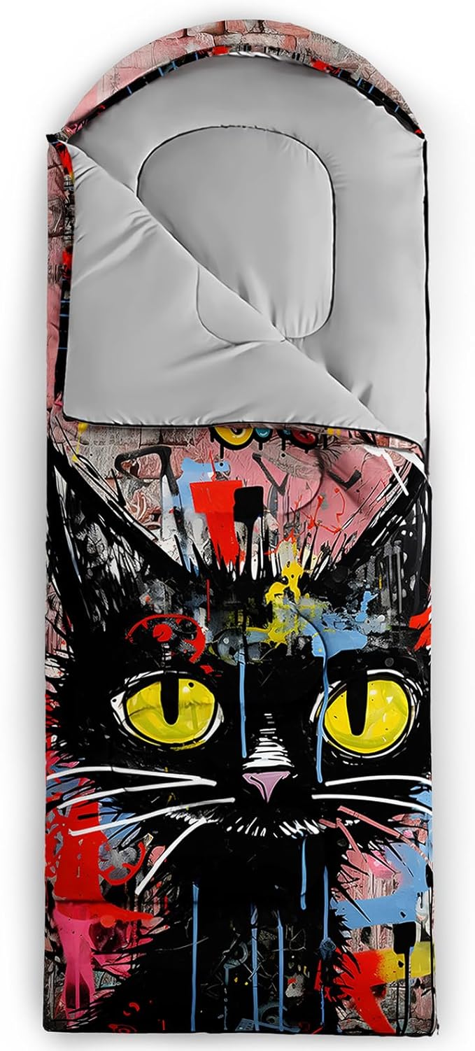 AILONEN Girls Pink Camping Sleeping Bags,Lightweight & Waterproof,3 Season Warm & Cool Weather,Cute Bow Duck Print Sleeping Bags for Kids,Girls,Adults Travelling,Outdoors