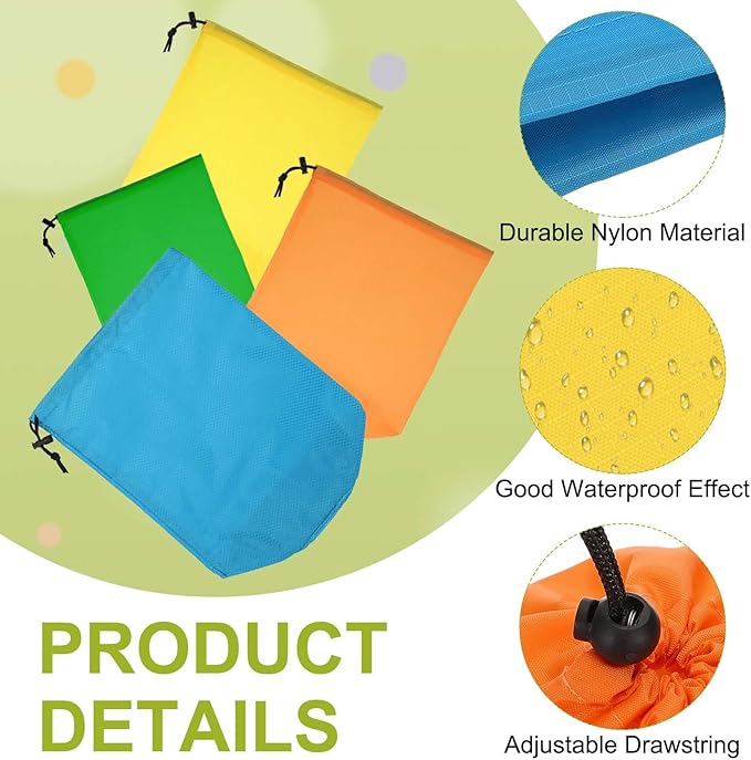 Stuff Sack, Nylon Waterproof Storage Sacks Portable Drawstring Dry Stuff Bag Gear Organization with Toggle, 9x16Inch Fit for Backpacking Camping Traveling Hiking(Yellow)