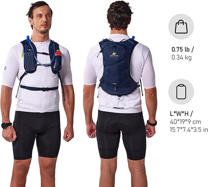 N NEVO RHINO Hydration Backpack,10L Hydro Water Daypack with 2L Water Bladder, Lightweight Hiking Backpack-Hydration Bike Pack for Cycling Rave