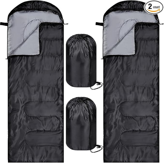 Tudomro 2 Pcs Camping Sleeping Bag for Adults, Lightweight Packable Waterproof Camping Gear Equipment to Keep Warm for Spring Summer Fall Indoor Outdoor Backpacking Hiking Travel
