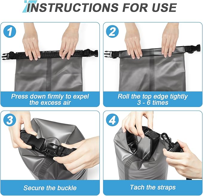 Dry Bags for Kayaking Waterproof, 5L/10L Dry Storage Bag, Roll Top Wet Bag for Swimming, Boating, Fishing,Camping & Beach