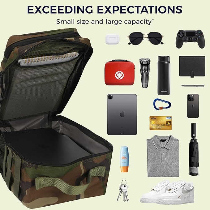 9L Mini Tactical Backpack for Men Women,Small Military Tactical Backpack for Sport,Gym,Hiking,Travel,Camping (Jungle Camo)