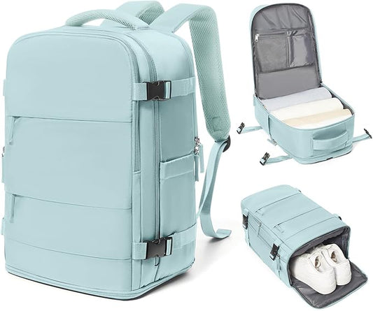 coowoz Travel Backpack Carry On for Women Man Gym Backpacks with Laptop Compartment Mochila de Viaje Teacher Personal Item Backpack Airplane Accessories Must Haves Blue Small