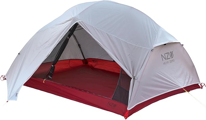 Near Zero 1-3 Person Ultralight Backpacking Tents, up to 2 Doors, 20D Ripstop Waterproof Sealed Nylon, Freestanding, Rainfly, 3 Season, with Lightweight Aluminum Frame. Easy Setup System