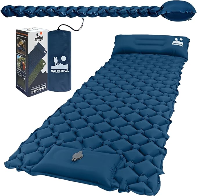1.8 Pounds Ultralight Camping Sleeping Pad - R-Value 3.0 for 4 Seasons, Durable & 100% Waterproof Outdoor Air Mattress, Compact Sleeping Mat for Hiking, Backpacking, Travel