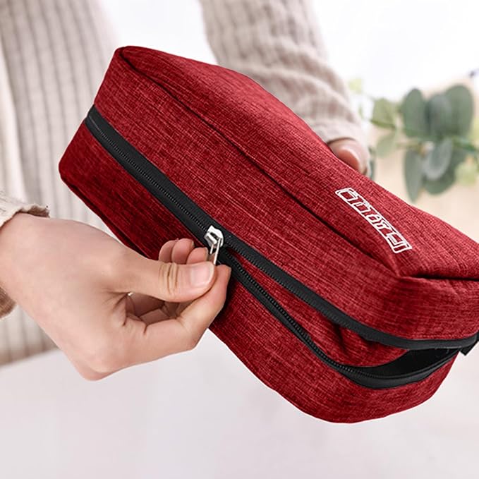 Travel toilet bag is used to store toiletries, with a large capacity storage hanging toilet bag (Burgundy)